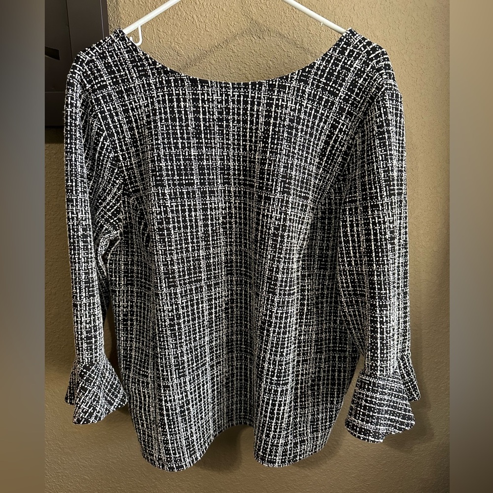 Dressy top with bell sleeve
